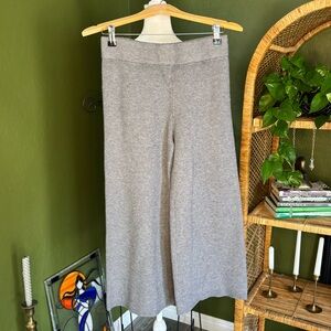 A New Day Gray Cropped Knit Wide Leg Comfy Pants